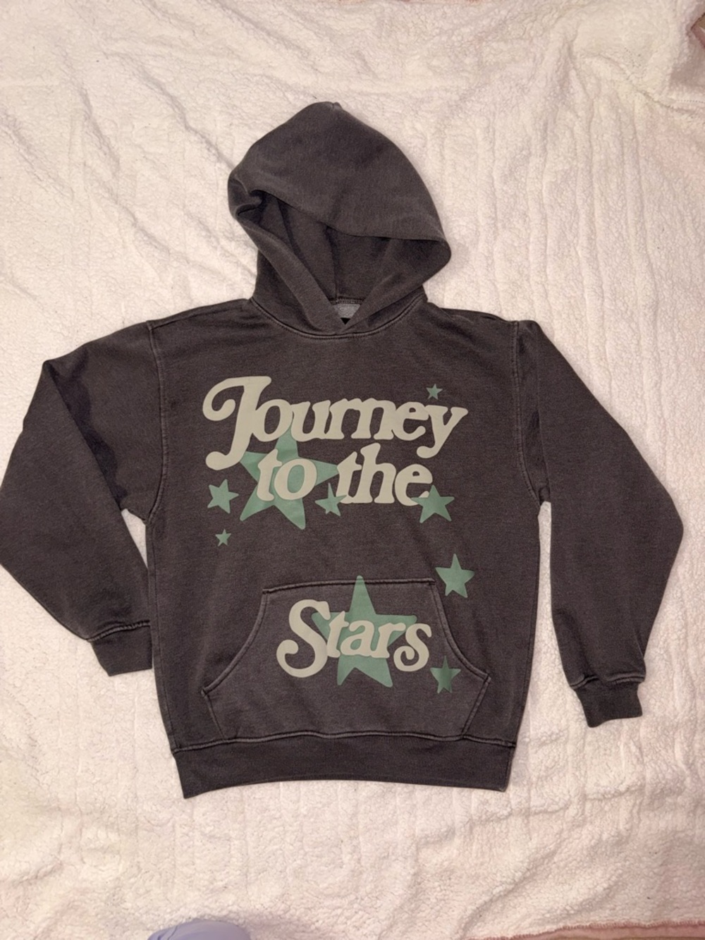 PacSun Medium Charcoal Hoodie with Mint Green 'Journey to the Stars' Graphic